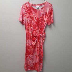 Chico's Women's Size 0 (Small) Tropical Print Midi Dress Side Tie